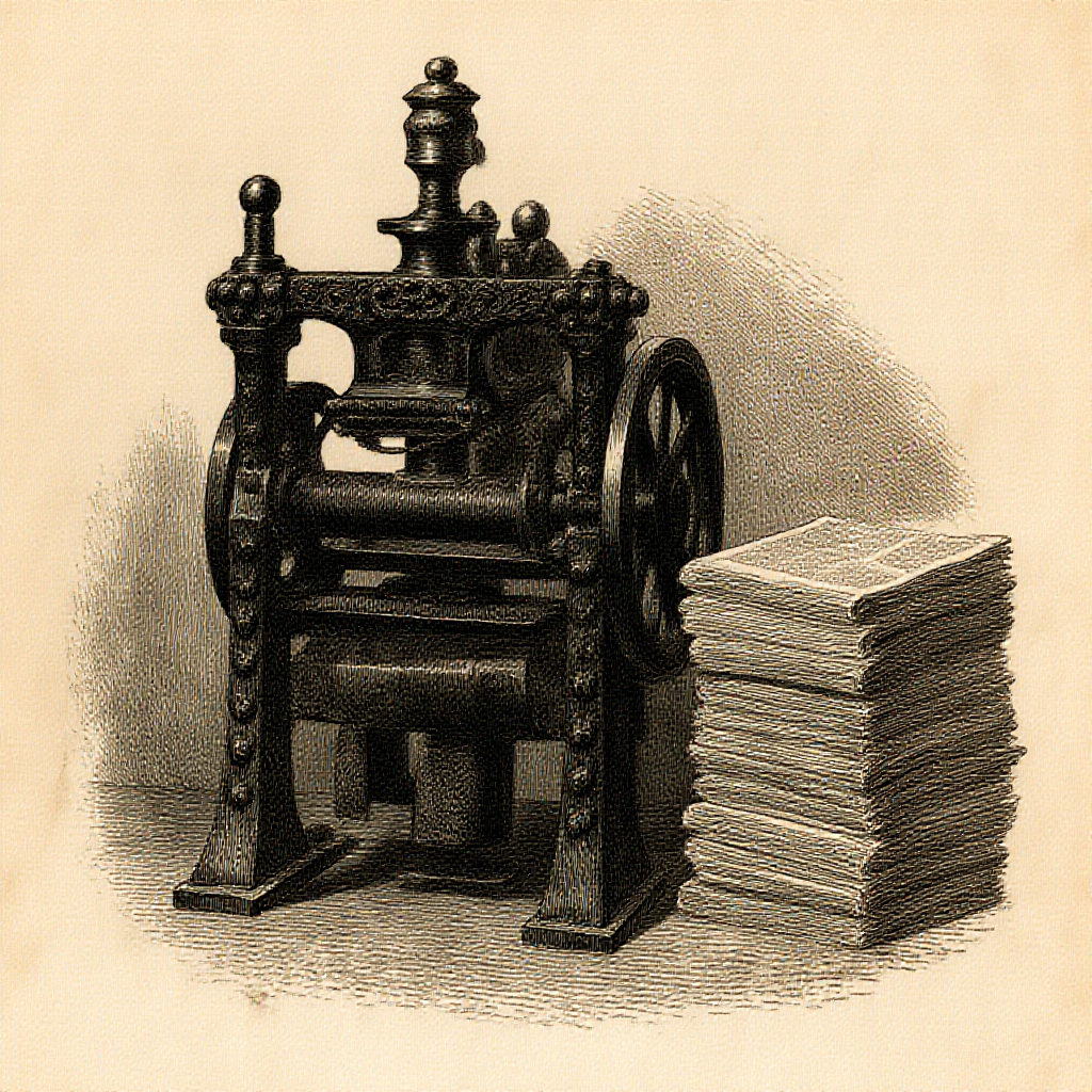 Engraved printing press